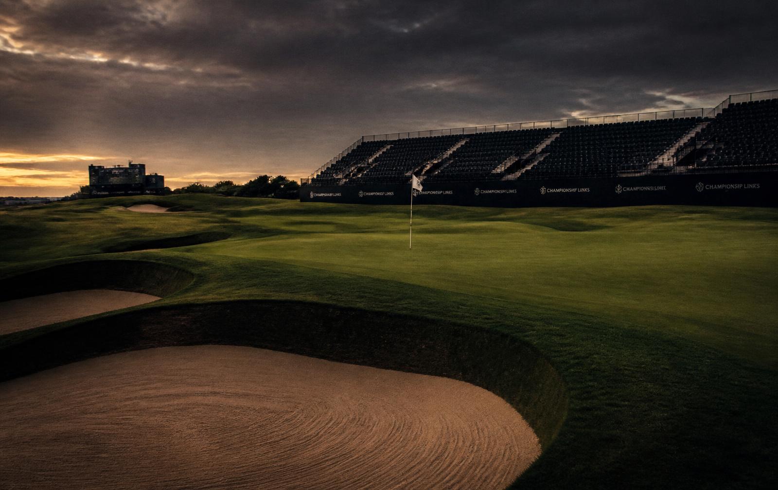 Championship golf course at dawn